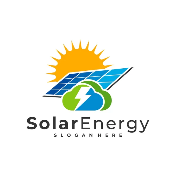 Modèle Vectoriel Logo Solaire Cloud Concepts Conception Logo Énergétique Panneau — Image vectorielle