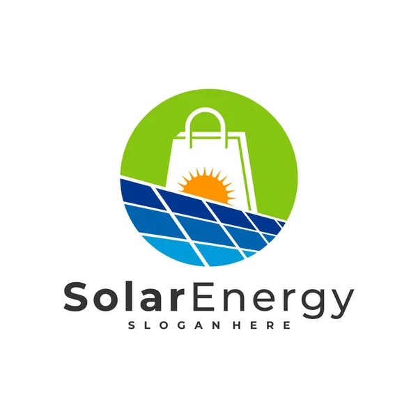 Shop Solar Logo Vector Template Creative Solar Panel Energy Logo — 스톡 벡터