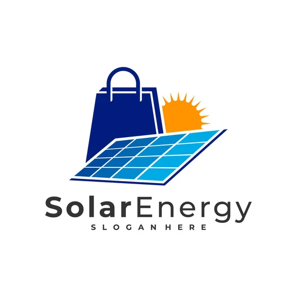 Shop Solar Logo Vector Template Creative Solar Panel Energy Logo — 스톡 벡터