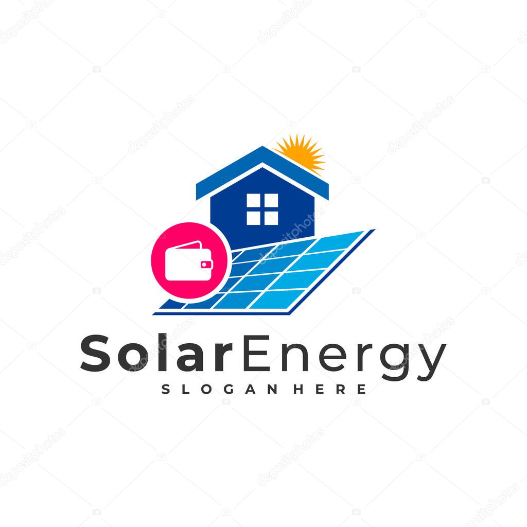 Wallets Solar logo vector template, Creative Solar panel energy logo design concepts