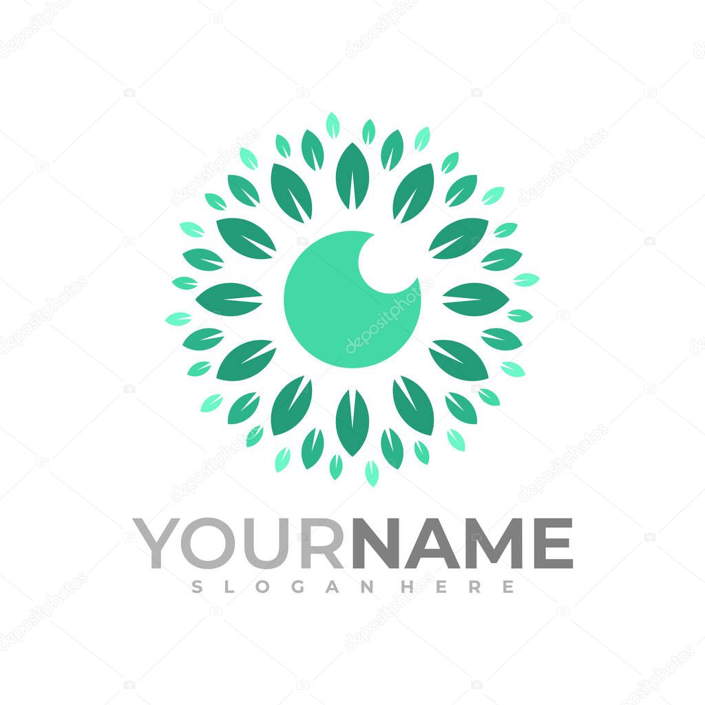 Eye leaf logo vector template, Creative Eye logo design concepts