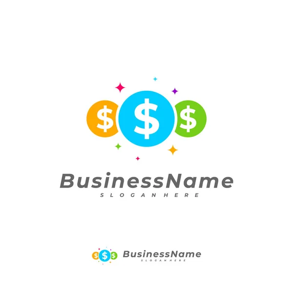 Цветные Деньги Векторный Шаблон Логотипа Creative Money Концепции Логотипа — стоковый вектор