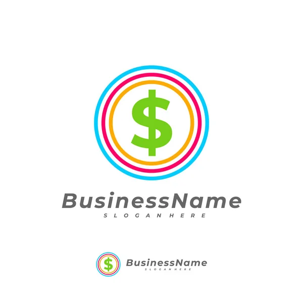 Colorful Money Logo Vector Template Creative Money Logo Design Concepts — Stock Vector