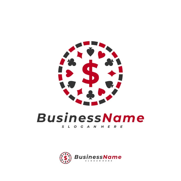 Szablon Wektorowy Logo Poker Money Koncepcje Projektowania Logo Creative Money — Wektor stockowy