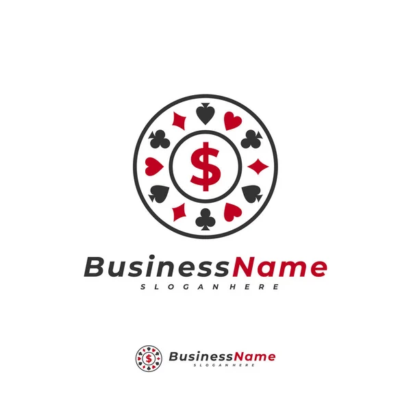 Modelo Vetor Logotipo Dinheiro Poker Conceitos Design Logotipo Dinheiro Criativo — Vetor de Stock