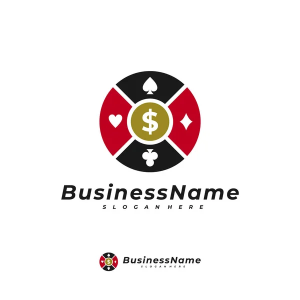 Poker Money Logo Vector Template Creative Money Logo Design Concepts — стоковый вектор