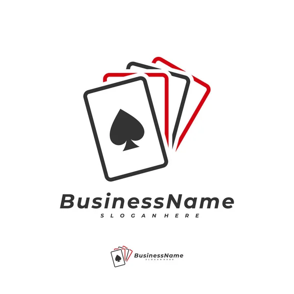 Szablon Wektorowy Logo Karty Pokerowej Koncepcja Projektu Logo Creative Gambling — Wektor stockowy