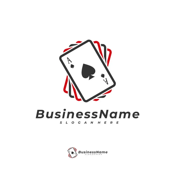 Modelo Vetor Logotipo Cartão Poker Conceito Design Logotipo Jogo Criativo — Vetor de Stock