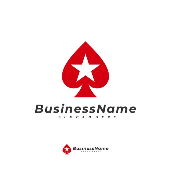 Poker Star Logo Vector Template Creative Gambling Logo Design Concept — Stock Vector