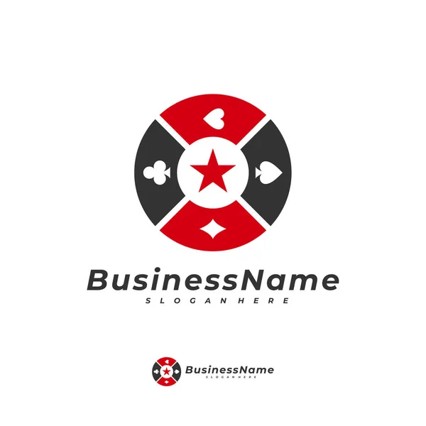 Poker Yıldızı Logo Vektör Şablonu Yaratıcı Kumar Logosu Tasarım Konsepti — Stok Vektör