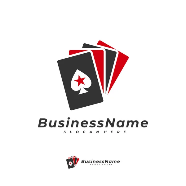 Poker Yıldızı Logo Vektör Şablonu Yaratıcı Kumar Logosu Tasarım Konsepti — Stok Vektör