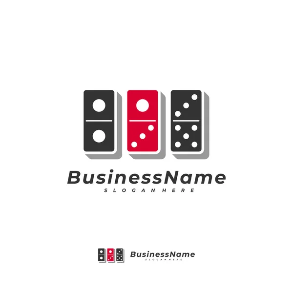 Szablon Wektorowy Logo Karty Domino Koncepcje Projektowania Logo Creative Domino — Wektor stockowy