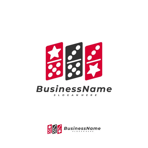 Domino Star Logo Vektorvorlage Creative Domino Logo Designkonzepte — Stockvektor