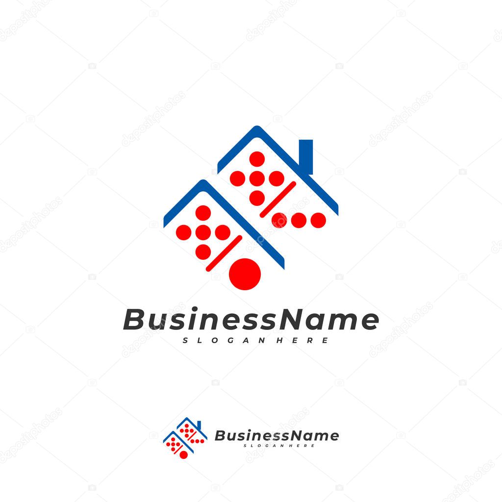 Domino House logo vector template, Creative Domino logo design concepts