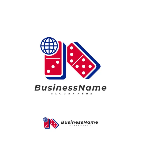 Векторный Шаблон Логотипа Domino World Концепция Логотипа Creative Domino — стоковый вектор