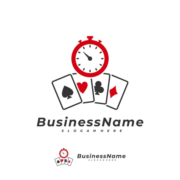 Poker Time Logo Vector Template Creative Domino Logo Design Concepts — стоковый вектор