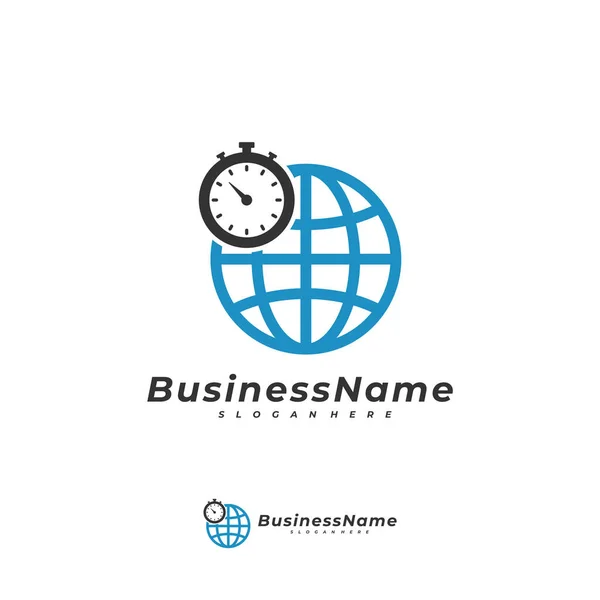 World Time Logo Vektor Vorlage Creative World Logo Design Konzepte — Stockvektor