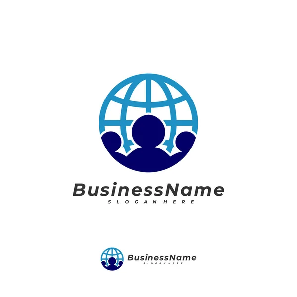 World People Logo Vector Template Creative World Logo Ontwerp Concepten — Stockvector