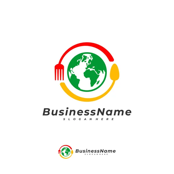 World Food Logo Vektorvorlage Creative World Logo Designkonzepte — Stockvektor