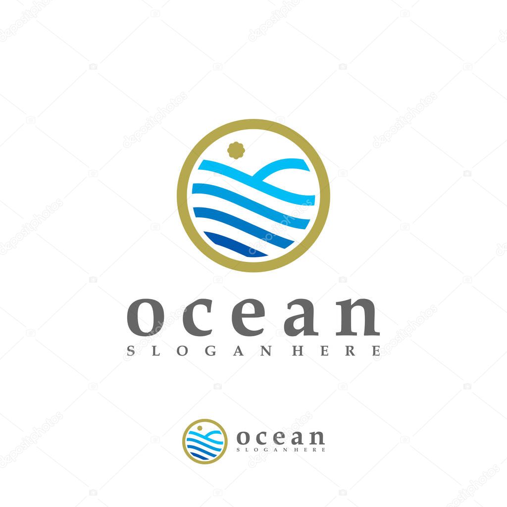 Ocean Wave logo vector template, Creative Water Wave logo design concepts