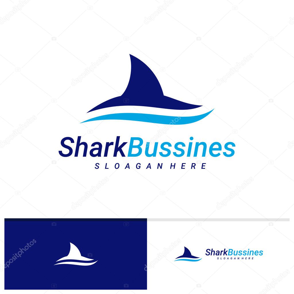 Shark fin logo design vector template, Creative Shark logo design concept