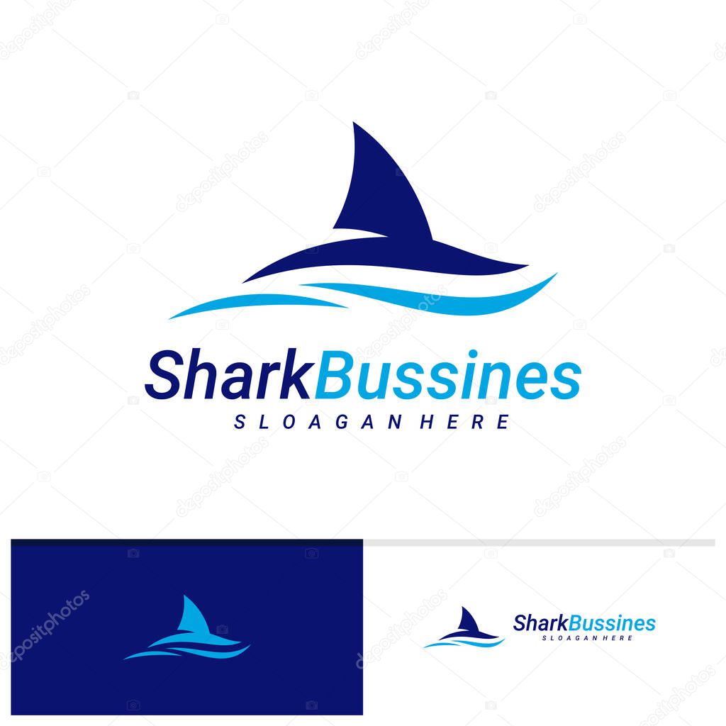 Shark fin logo design vector template, Creative Shark logo design concept