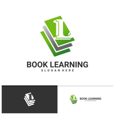 Kitap logo şablonlu L harfi, Yaratıcı Kitap logo tasarım kavramları