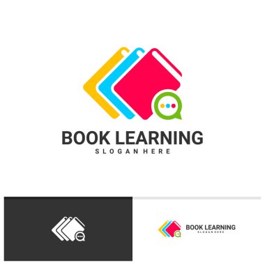 Chat Book logo vector template, Creative Book logo design concepts
