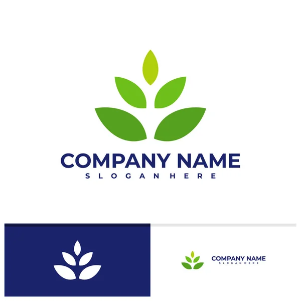 Nature Logo Vector Template Creative Leaf Logo Design Concepts — стоковый вектор