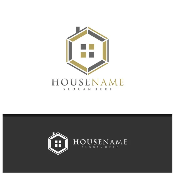 Letter House Logo Design Vector Creative House Logo Concepts Template — 图库矢量图片