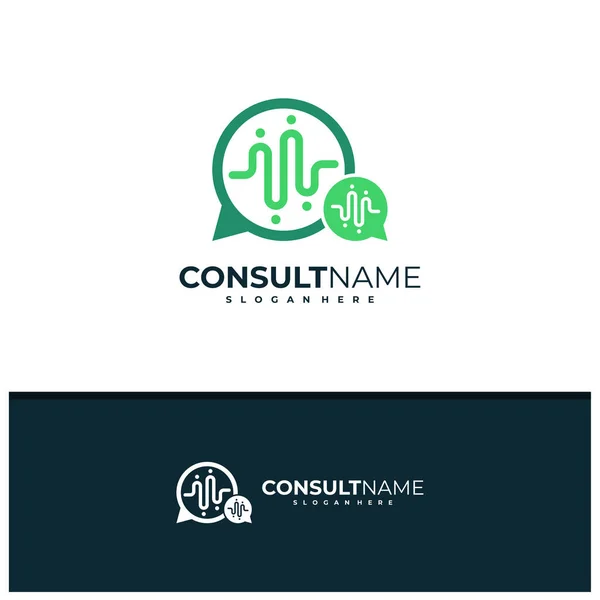 Consult Logo Design Vector Creative People Chat Logo Concepts Template — Stok Vektör