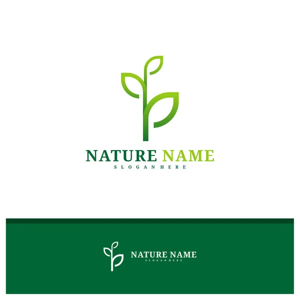 Vector Diseño Del Logotipo Naturaleza Ilustración Conceptos Logotipo Creative Leaf — Vector de stock