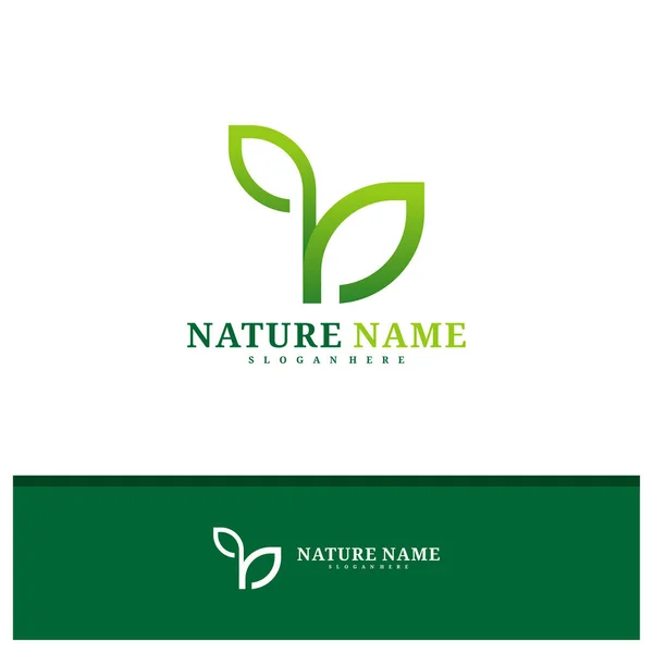 Natur Logo Design Vektor Creative Leaf Logo Konzepte Vorlage Illustration — Stockvektor