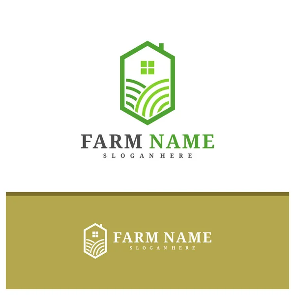 Farm House Logo Design Vector Creative Farm Logo Concepts Template — Stock Vector