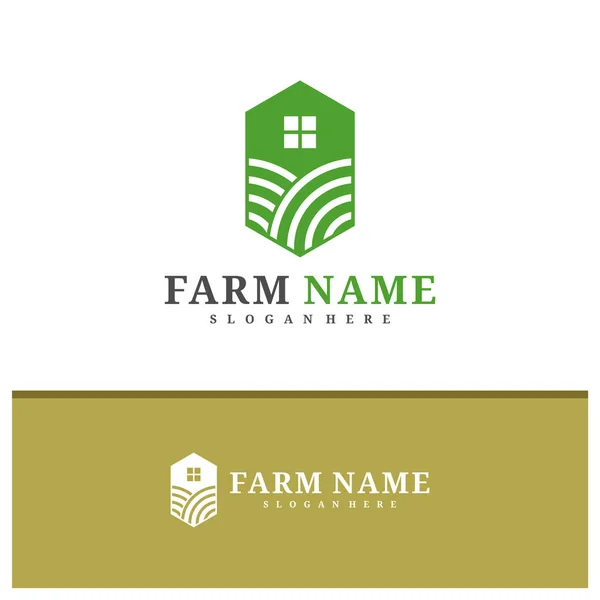 Vetor Design Logotipo Farm House Ilustração Modelo Conceitos Logotipo Creative — Vetor de Stock