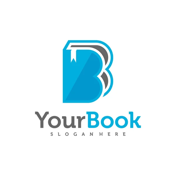 Carta Com Vetor Design Logotipo Livro Ilustração Modelo Conceitos Logotipo —  Vetores de Stock