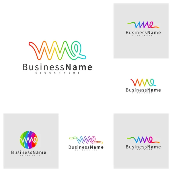 Set Letter Wme Logo Design Vector Template Initial Wme Logo — Stock Vector