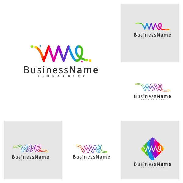 Satz Von Buchstaben Wme Logo Design Vektor Vorlage Initial Wme — Stockvektor
