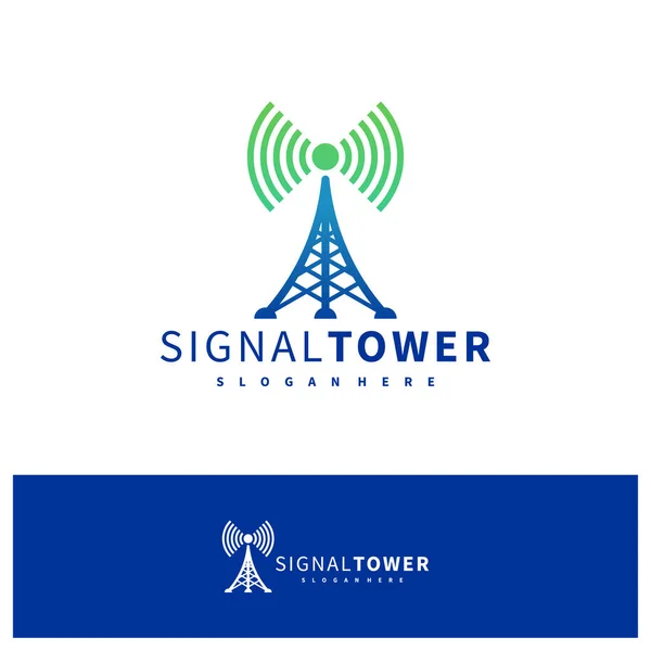 Plantilla Vectorial Diseño Logotipo Signal Tower Ilustración Conceptos Logotipo Signal — Vector de stock