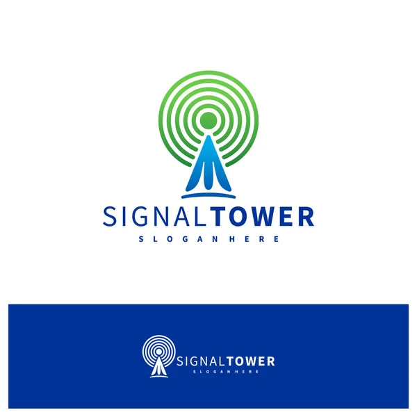 Plantilla Vectorial Diseño Logotipo Signal Tower Ilustración Conceptos Logotipo Signal — Vector de stock