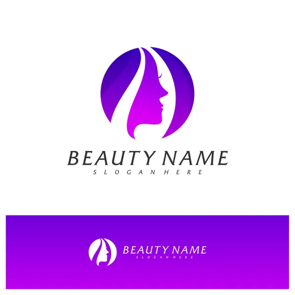 Doğa Güzelliği Logo Tasarım Vektör Şablonu Güzellik Logosu Illüstrasyon Kavramları — Stok Vektör