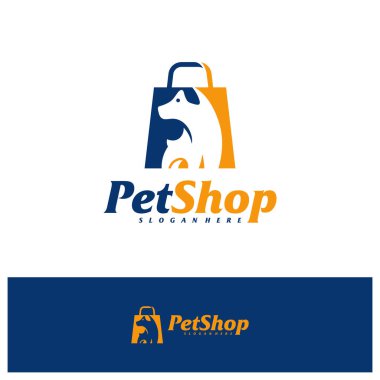 Hayvan Dükkanı Logosu Tasarım Şablonu. Dog Shop logo konsept vektörü. Amblem, Yaratıcı Sembol, Simge