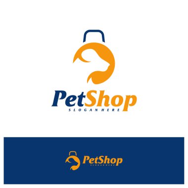 Hayvan Dükkanı Logosu Tasarım Şablonu. Dog Shop logo konsept vektörü. Amblem, Yaratıcı Sembol, Simge
