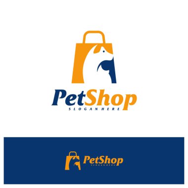 Hayvan Dükkanı Logosu Tasarım Şablonu. Dog Shop logo konsept vektörü. Amblem, Yaratıcı Sembol, Simge