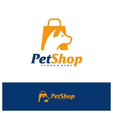 Hayvan Dükkanı Logosu Tasarım Şablonu. Dog Shop logo konsept vektörü. Amblem, Yaratıcı Sembol, Simge