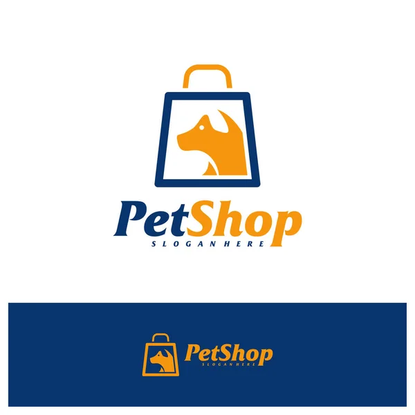 Pet Shop Logo Design Vorlage Dog Shop Logo Konzeptvektor Emblem — Stockvektor