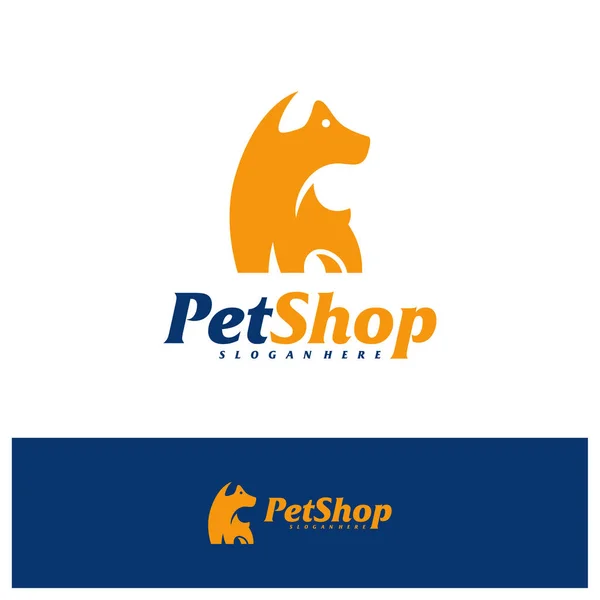 Modelo Projeto Logotipo Cão Pet Logotipo Vetor Conceito Emblema Símbolo — Vetor de Stock