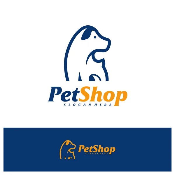 Modelo Projeto Logotipo Cão Pet Logotipo Vetor Conceito Emblema Símbolo — Vetor de Stock