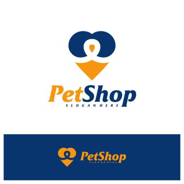 Love Pet Logo Tasarım Şablonu. Hayvan logosu konsept vektörü. Amblem, Yaratıcı Sembol, Simge