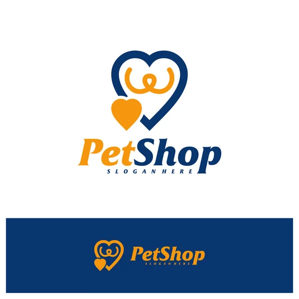 Love Pet Logo Design Шаблон Дизайну Вектор Концепції Логотипу Домашніх — стоковий вектор